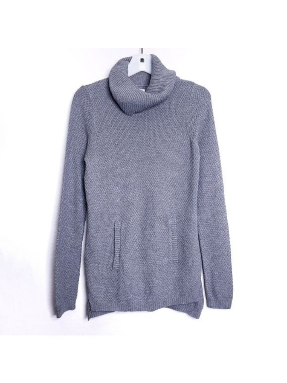 Lou & Grey Knit Cowl Neck Gray Lightweight Pullover Sweater Women's Size XS